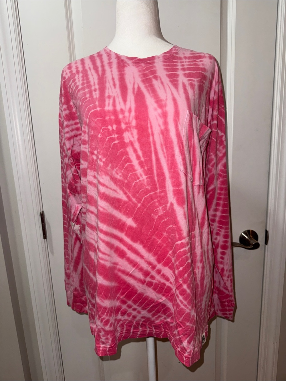 PINK Victoria's Secret Pink Tie-Dye Long Sleeve Pocket Tee